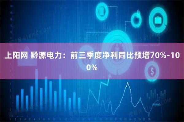 上阳网 黔源电力：前三季度净利同比预增70%-100%