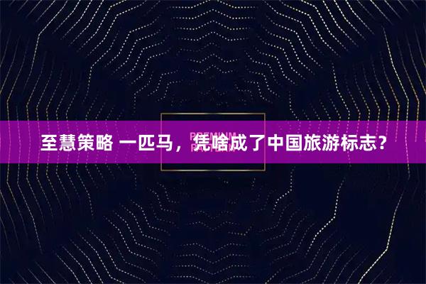 至慧策略 一匹马，凭啥成了中国旅游标志？
