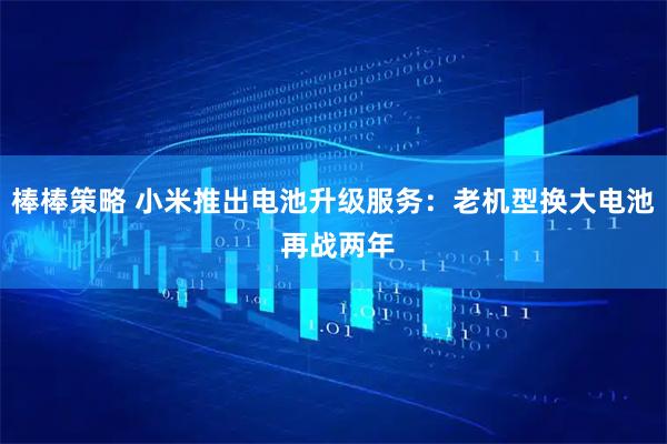 棒棒策略 小米推出电池升级服务：老机型换大电池 再战两年